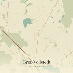 Vintage map of Groß Vollstedt, Germany.