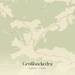 Fototapeta premium Vintage map of Großbockedra, Germany.