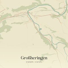 Vintage map of Großheringen, Germany.