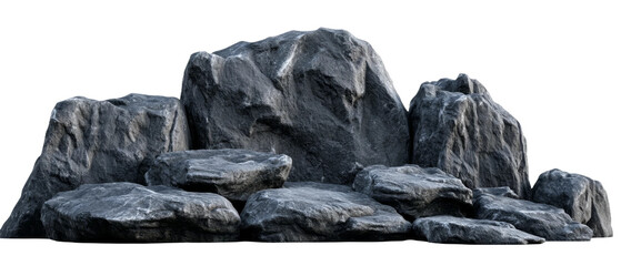 Rock formation display nature landscape 3d render transparency background white environment...