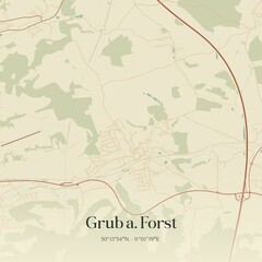 Vintage map of Grub a. Forst, Germany.