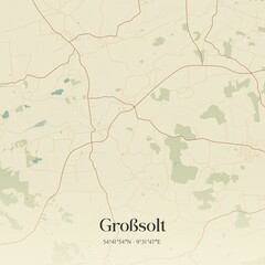 Obraz premium Vintage map of Großsolt, Germany.