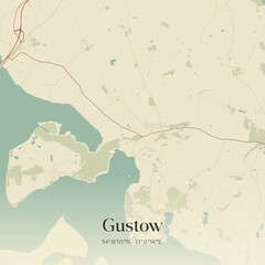 Obraz premium Vintage map of Gustow, Germany.