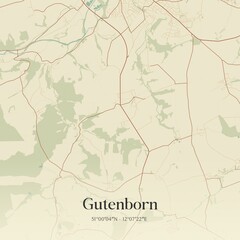 Vintage map of Gutenborn, Germany.