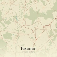 Vintage map of Hadamar, Germany.