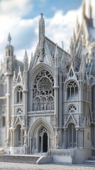 Gothic cathedral facade detail