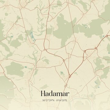 Vintage map of Hadamar, Germany.