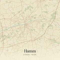Obraz premium Vintage map of Hamm, Germany.