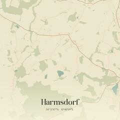 Obraz premium Vintage map of Harmsdorf, Germany.