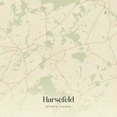 Vintage map of Harsefeld, Germany.