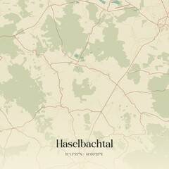 Vintage map of Haselbachtal, Germany.