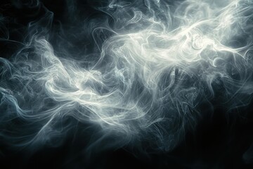 Obraz premium Ethereal wisps of smoke swirling against a dark background.