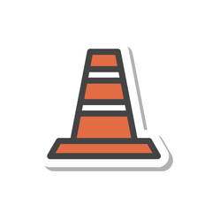 ステッカー工具類関連の単品アイコン　三角コーン