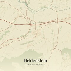 Vintage map of Heldenstein, Germany.