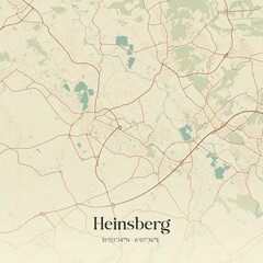 Vintage map of Heinsberg, Germany.