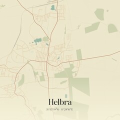 Fototapeta premium Vintage map of Helbra, Germany.