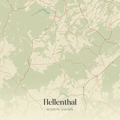 Vintage map of Hellenthal, Germany.