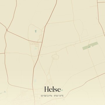 Vintage map of Helse, Germany.