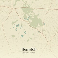 Vintage map of Hemsloh, Germany.
