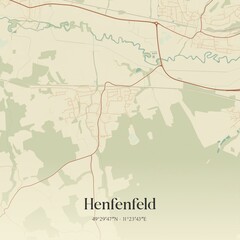 Obraz premium Vintage map of Henfenfeld, Germany.