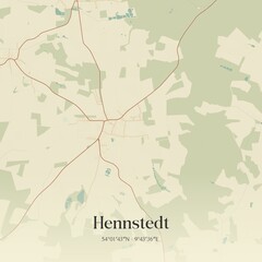 Vintage map of Hennstedt, Germany.