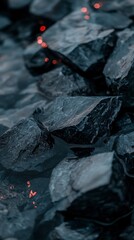 Fototapeta premium Dark Grey Rocks Embers Abstract Texture Nature Background