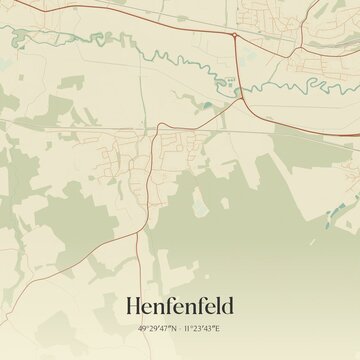 Vintage map of Henfenfeld, Germany.