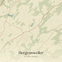 Vintage map of Hergensweiler, Germany.