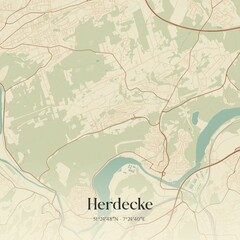 Vintage map of Herdecke, Germany.