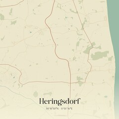 Fototapeta premium Vintage map of Heringsdorf, Germany.