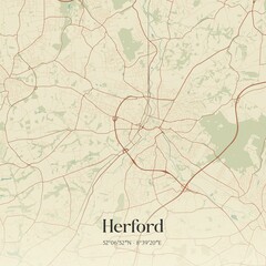 Vintage map of Herford, Germany.
