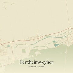 Vintage map of Herxheimweyher, Germany.