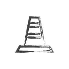 筆書き工具類関連の単品アイコン　三角コーン