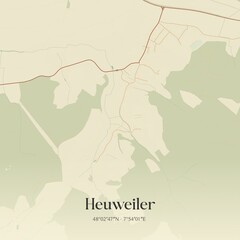 Fototapeta premium Vintage map of Heuweiler, Germany.