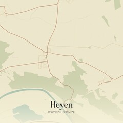 Fototapeta premium Vintage map of Heyen, Germany.