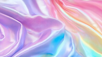 Fototapeta premium Iridescent Pastel Fabric Draped Softly and Elegantly