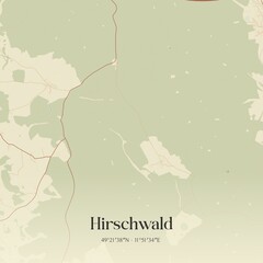 Vintage map of Hirschwald, Germany.