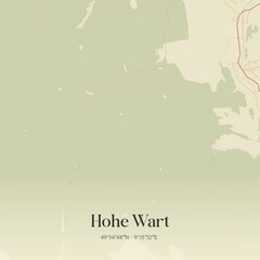Fototapeta premium Vintage map of Hohe Wart, Germany.