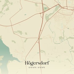 Vintage map of Hogersdorf, Germany.
