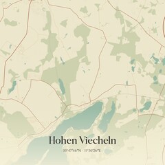 Vintage map of Hohen Viecheln, Germany.