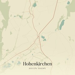 Vintage map of Hohenkirchen, Germany.