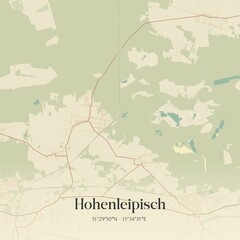 Vintage map of Hohenleipisch, Germany.