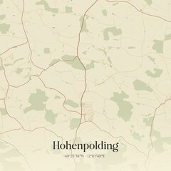 Vintage map of Hohenpolding, Germany.