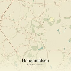 Vintage map of Hohenmolsen, Germany.