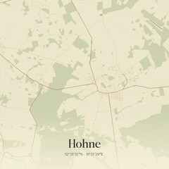 Vintage map of Hohne, Germany.
