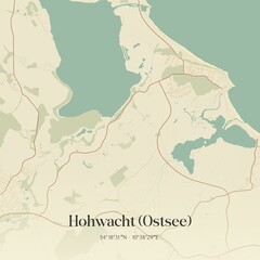 Fototapeta premium Vintage map of Hohwacht (Ostsee), Germany.