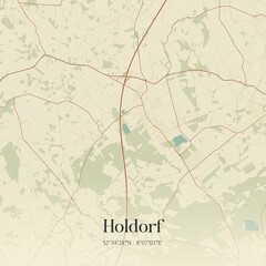 Vintage map of Holdorf, Germany.