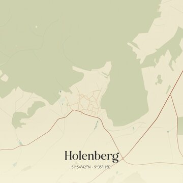 Vintage map of Holenberg, Germany.