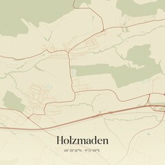 Fototapeta premium Vintage map of Holzmaden, Germany.