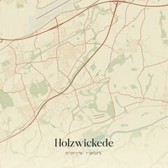 Vintage map of Holzwickede, Germany.